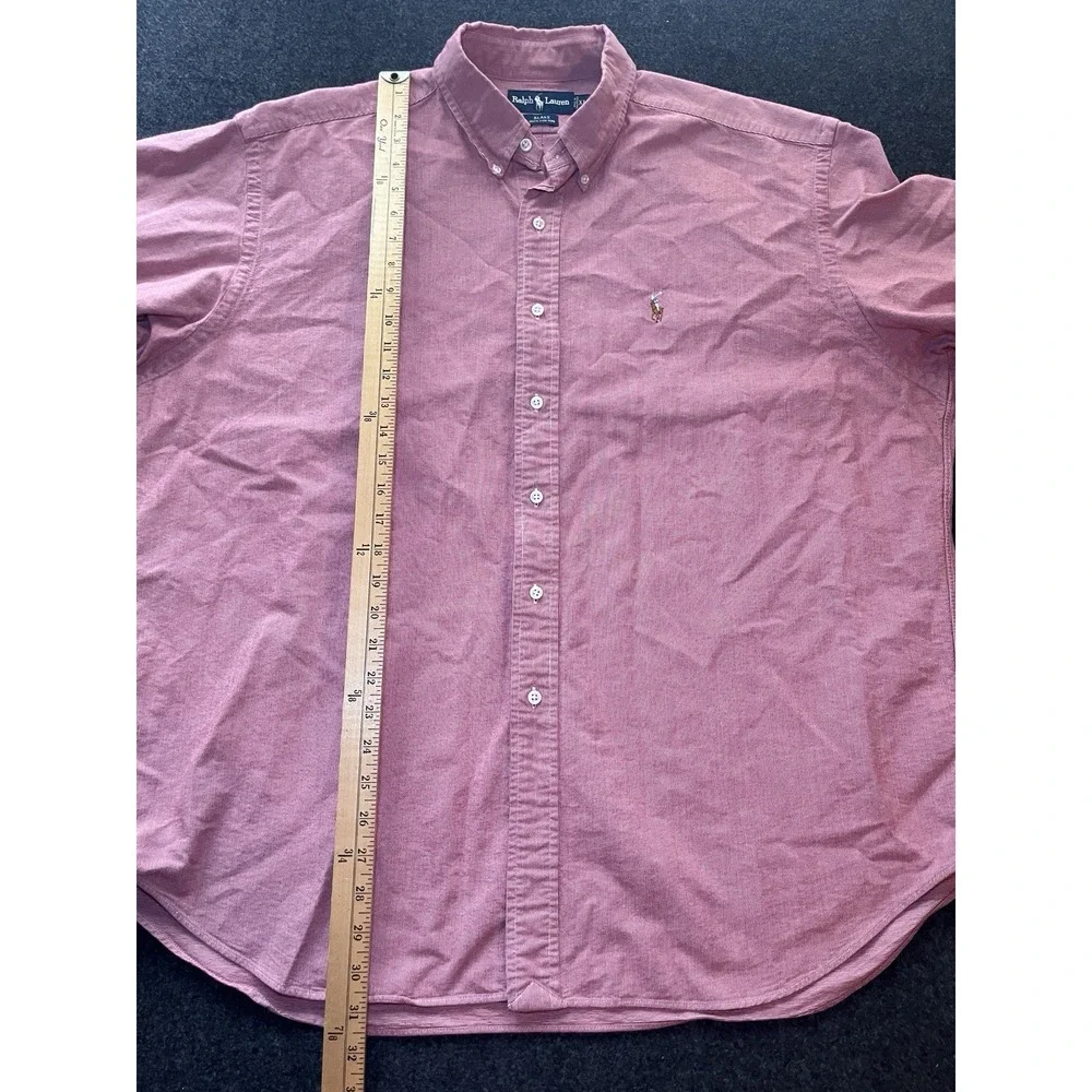 Ralph Lauren Shirt‎ Mens XL Red Blake Long Sleeve Button Down Flesh Pony - Picture 7 of 7